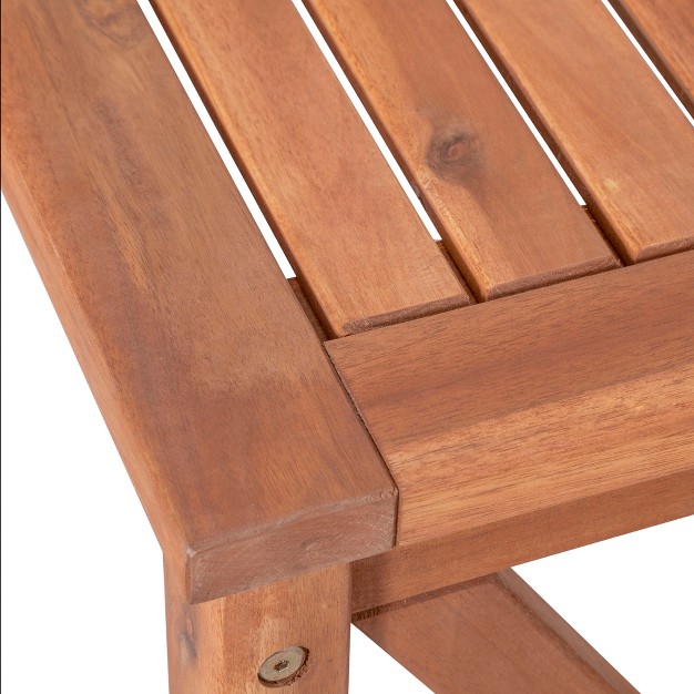 Slatted Acacia Wood X frame Patio Bench Brown Saracina Home