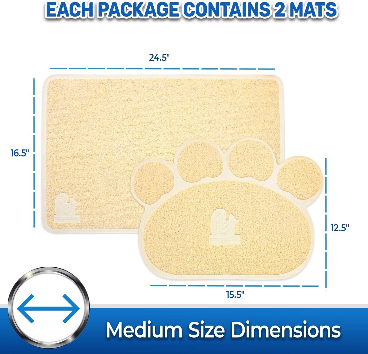 Pet Magasin Cat Litter Mats， 2-pack