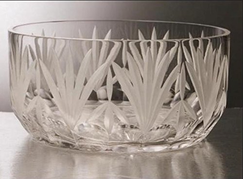 GAC Mouth Blown Large Glass Crystal Serving Bowl Perfect Fruit Bowl Round Salad Bowl