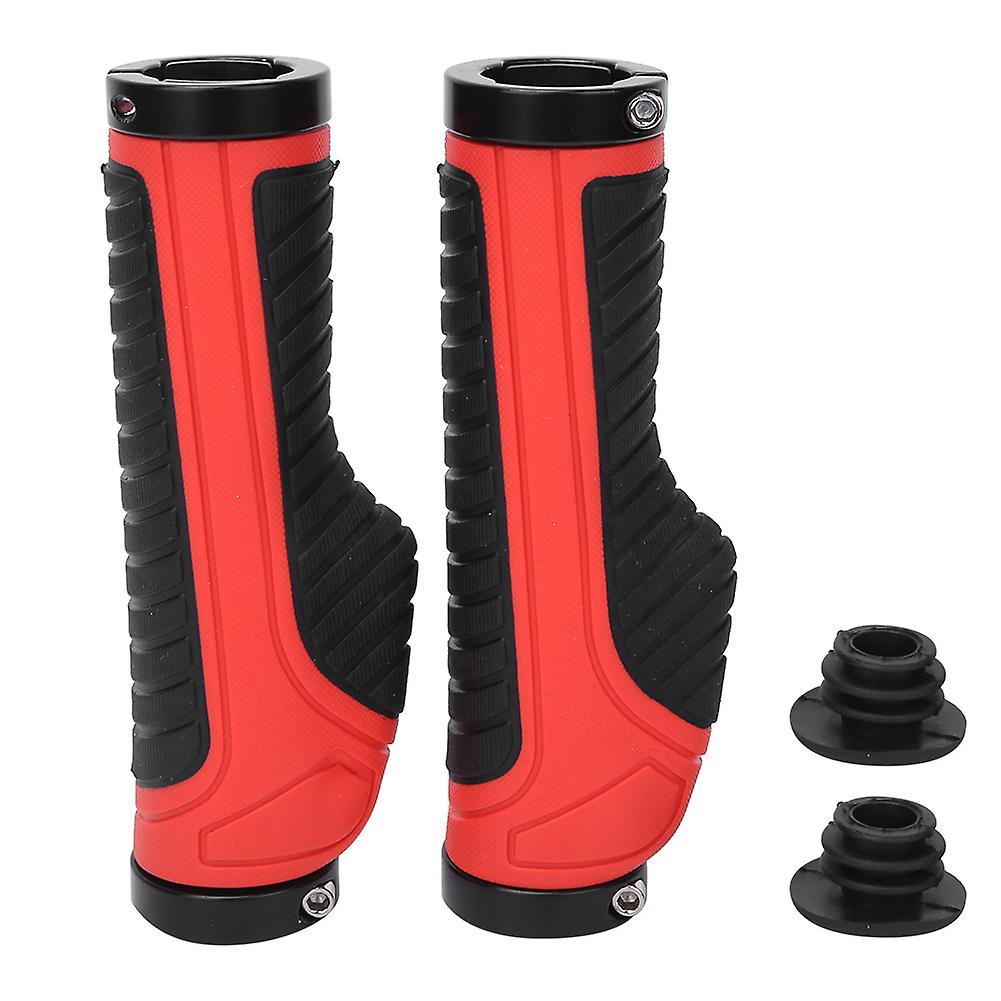 1 Pair Rubber Anti-slip Mountain Bike Handlebar Grips Bicycle Handlebar Gripsred