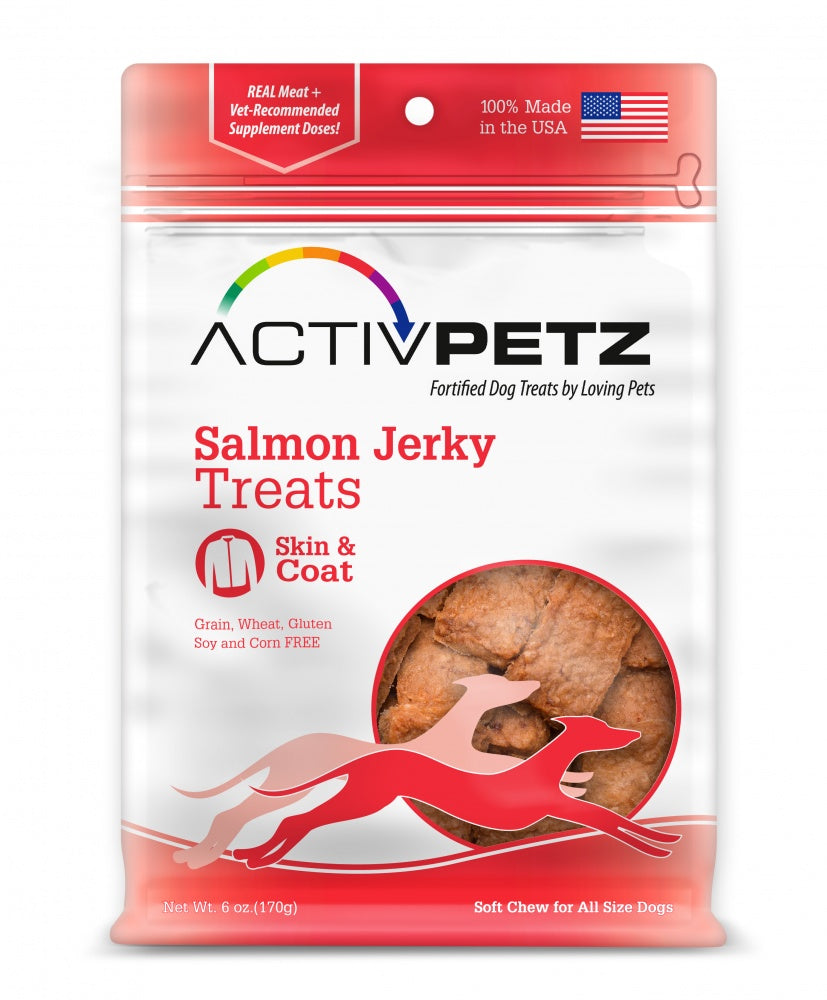 Loving Pets AcitvPetz Grain Free Salmon Jerky Skin and Coat Health Dog