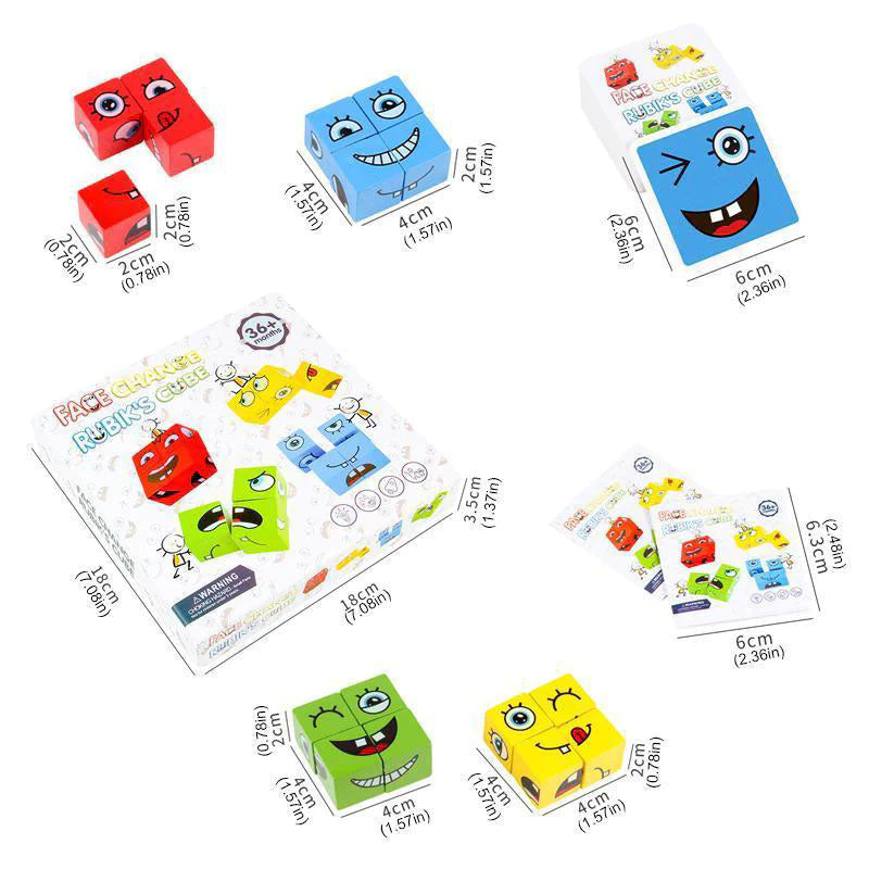 ⏰Hot Sale-30% OFF 👼-3D expression change face building blocks toy