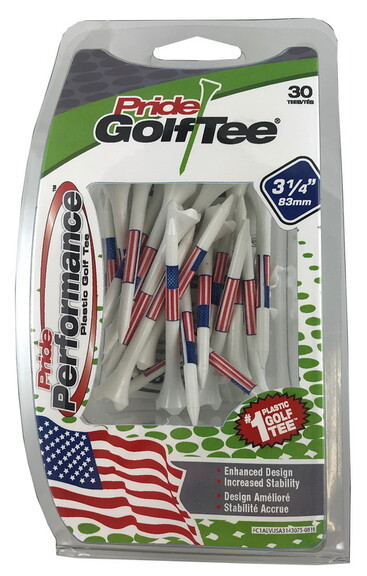 Pride Performance Tees 3 1/4 American Flag 30/pk