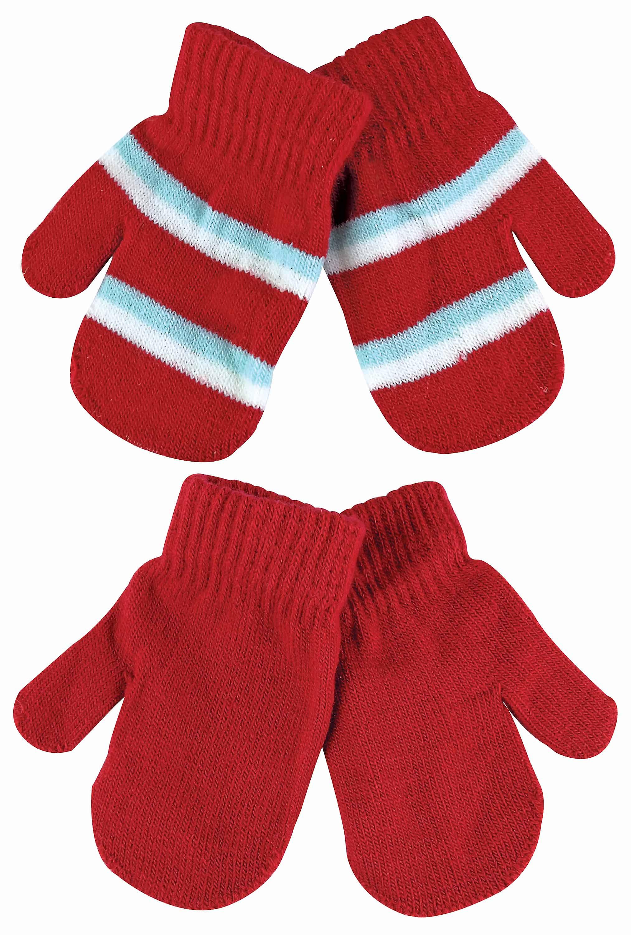 2 Pk baby thin insulated soft striped mittens