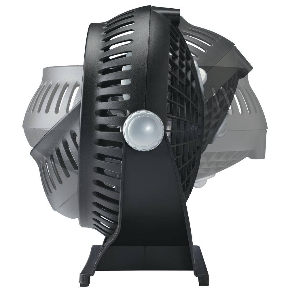 Lasko Breeze Machine 10 in. 2 Speed Black Desk Fan with 360 Degree Pivoting Fan Head 507