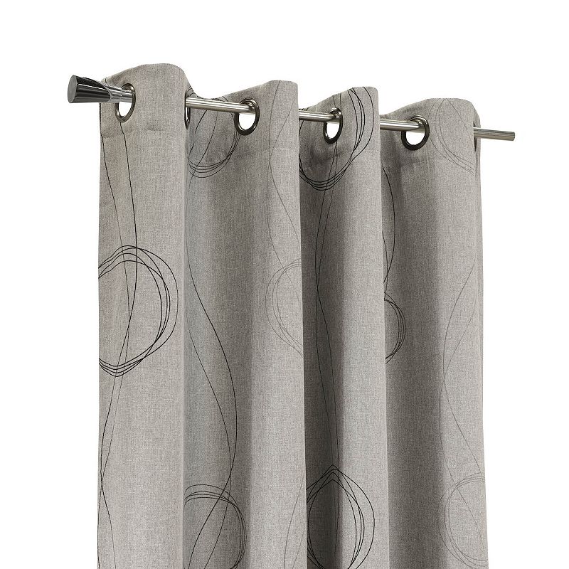 Myne Decor Brooke Printed Grommet Curtain Panel Window Dressing 54 x 84 in Grey