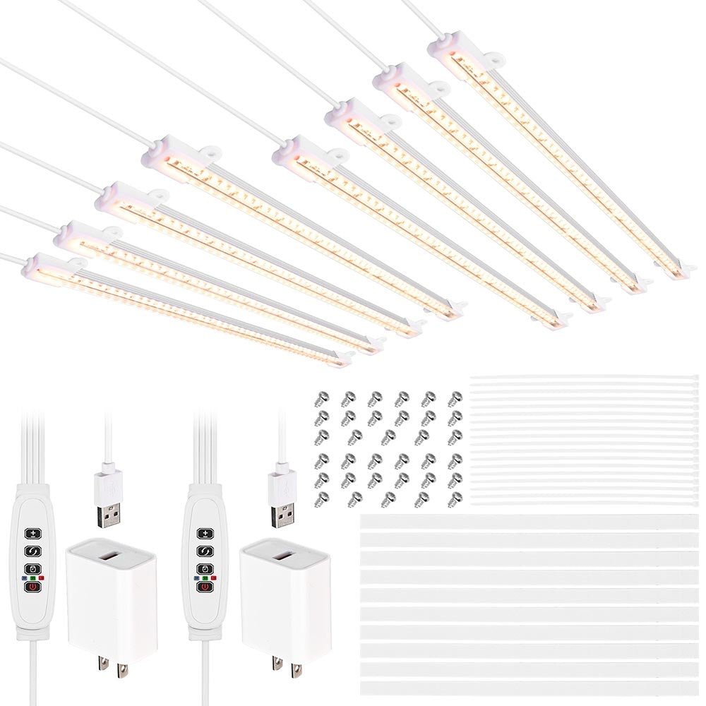 Yescom Full Spectrum Grow Light with Timer 8-Strips Indoor Growing