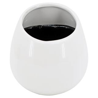 Arcadia Garden Products Round 3-12 in. x 4 in. Gloss White Ceramic Wall Planter (3-Piece) WP25