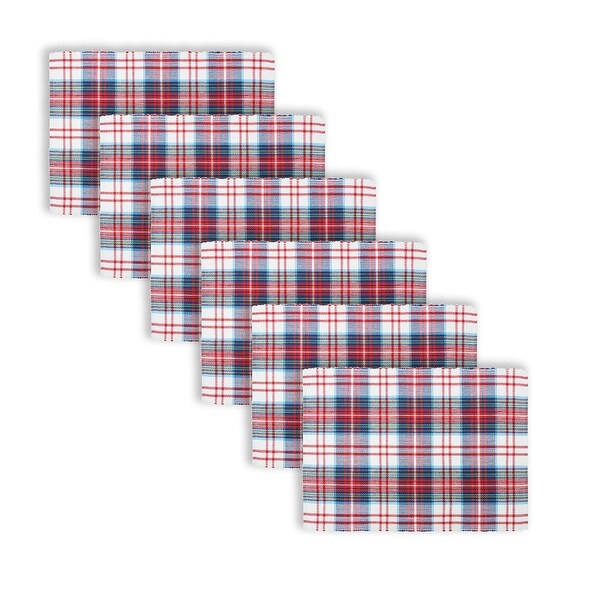 Morris Plaid Red and Green Woven Placemat Set of 6