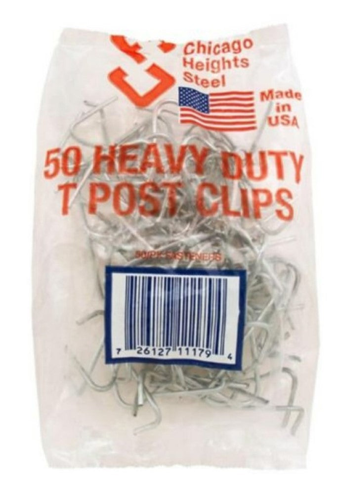 Chicago Height Steel M005FAST50RG01M Heavy Duty T-Post Fence Clips 50-Pack