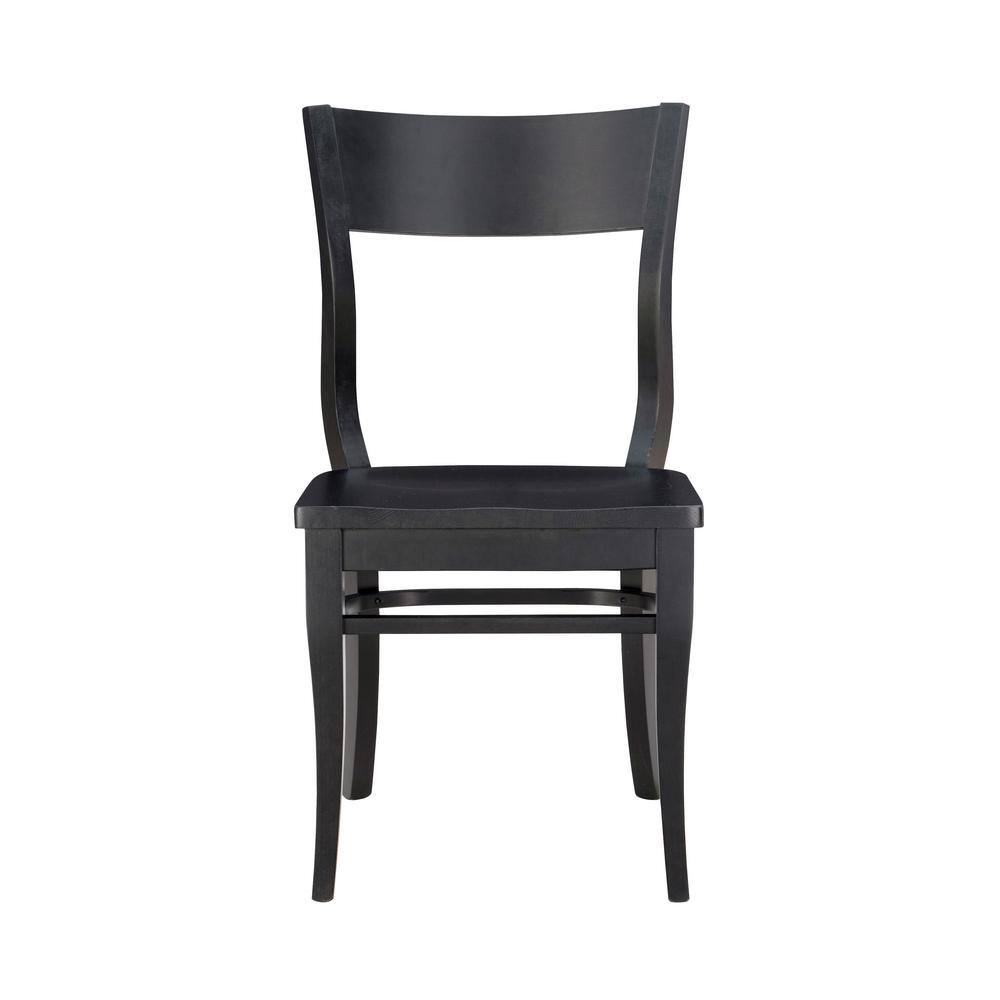 Linon Home Decor Choteau Black Wood Modern Farmhouse Side Chair (Set of 2) THDAC03623