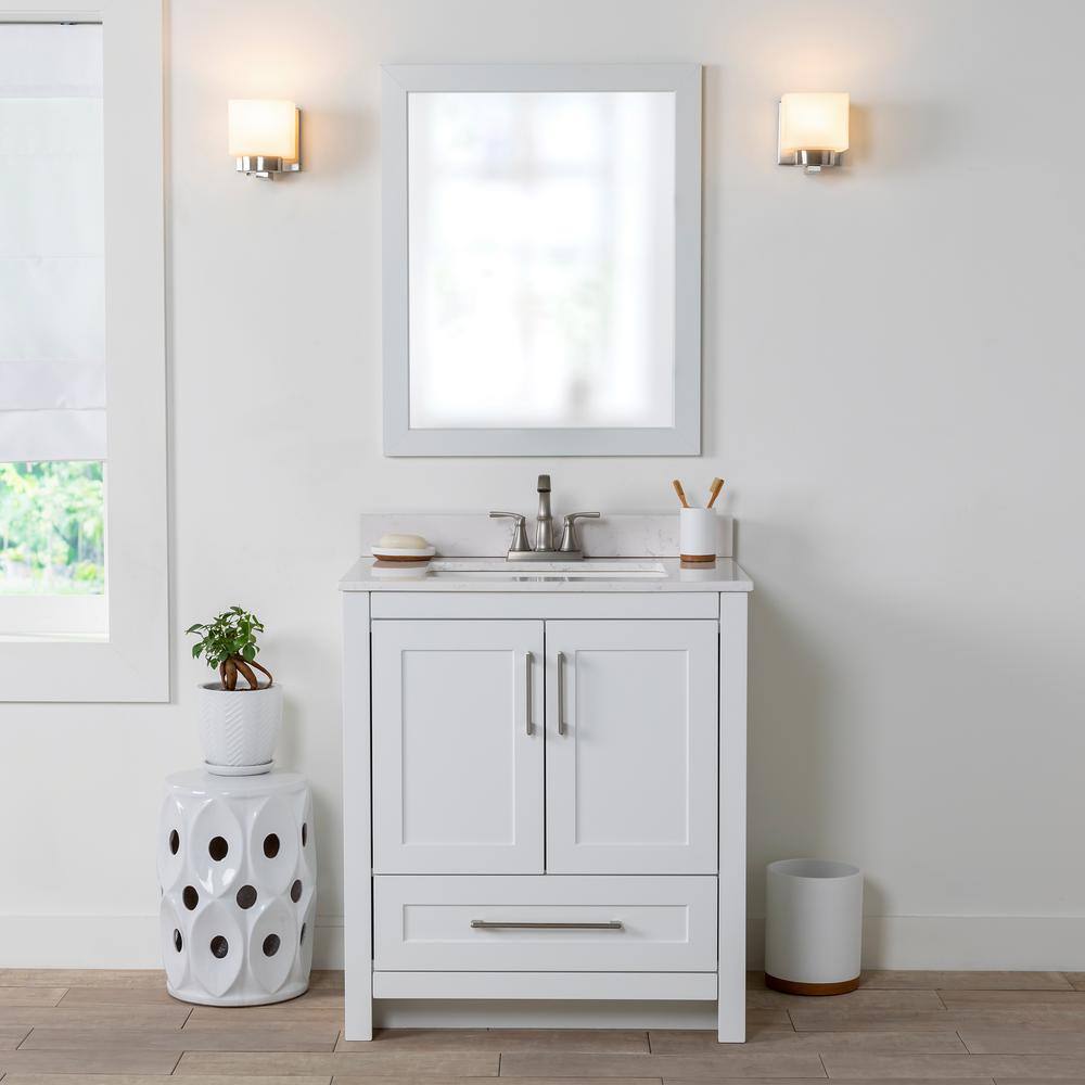 Home Decorators Collection Craye 30 in. W x 21.6 in. D x 34 in. H Bath Vanity Cabinet without Top in White CY30-WH