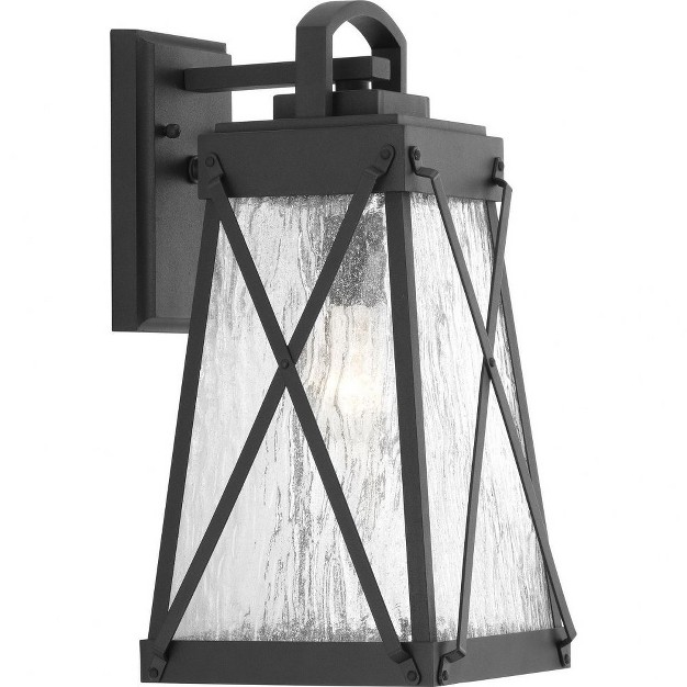 Progress Lighting Creighton 1 light Outdoor Wall Lantern In Antique Bronze With Clear Water Glass