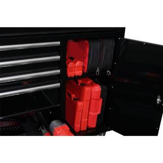 Husky 41 in. W x 24.5 in D Standard Duty 12-Drawer Rolling Tool Chest and Top Tool Cabinet with Side Table in Gloss Black HOTC4112B13S