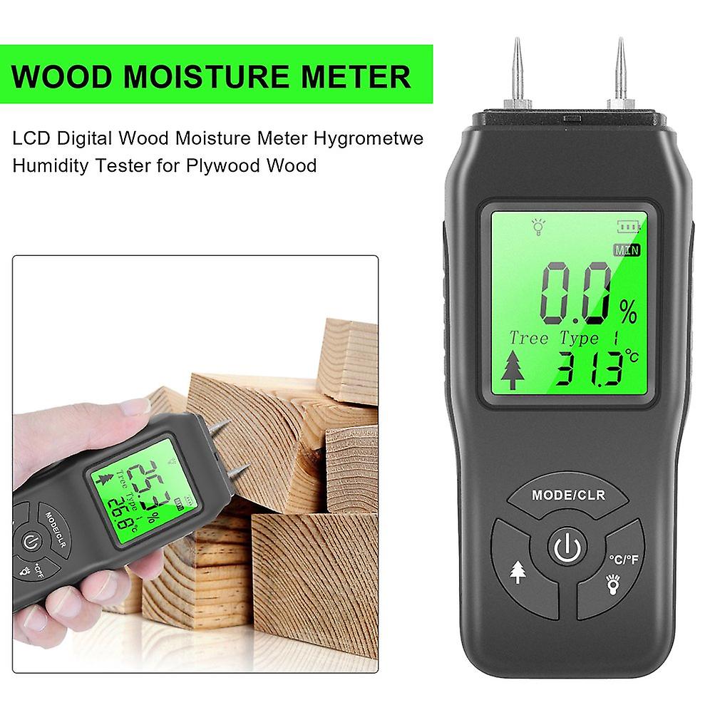 Digital Moisture Meter Water Leak Detector Moisture Tester Backlit Lcd Display With Audible And Visual Moisture Content Alerts