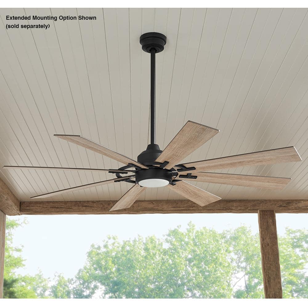 Home Decorators Collection Makenna 60 in. White Color Changing Integrated Outdoor LED Matte Black Ceiling Fan with Light Kit DC Motor and Remote 52106