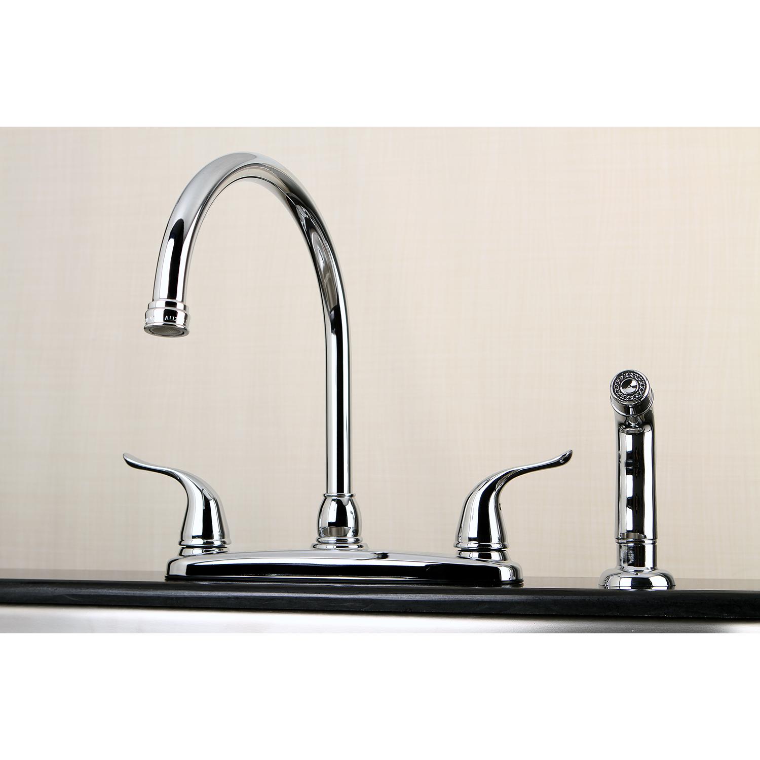 Kingston Brass FB2791YLSP Centerset Kitchen Faucet， Polished Chrome