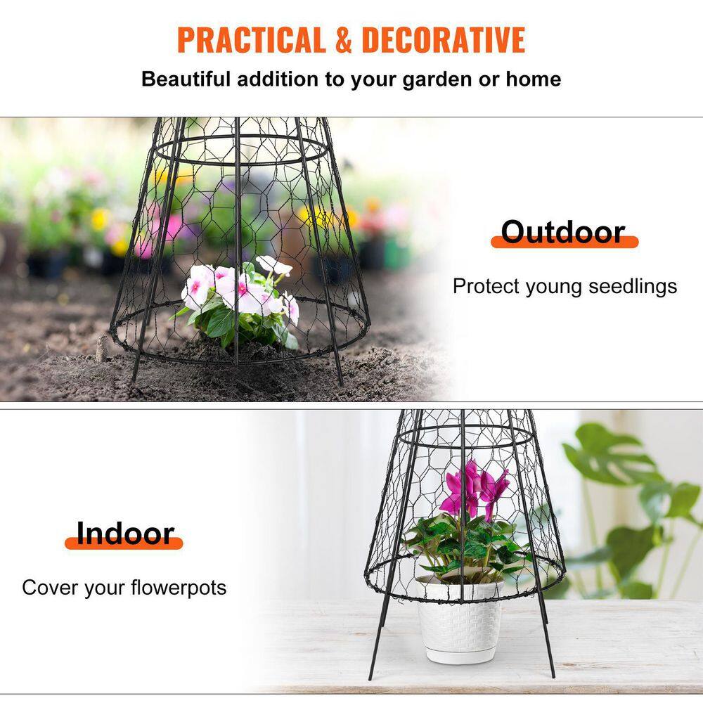 VEVOR Chicken Wire Cloche 12.2 in. x 20 in. Plant Protector Sturdy Metal Cage Garden Protection from Animals (6-Packs) HYZWBHT612X20VMPAV0