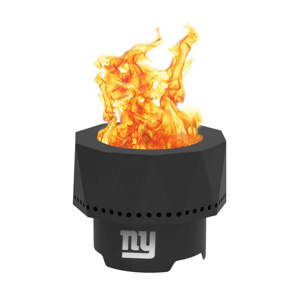 BLUE SKY OUTDOOR LIVING The Ridge NFL 15.7 in. x 12.5 in. Round Steel Smokeless Wood Pellet Portable Fire Pit with Bag, Screen-New York Giants PFP1513-GIANTS