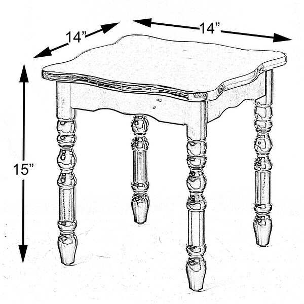 Square Wooden Side Table， Living Room Accent End Table， Gold and Brown