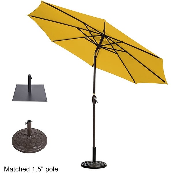 10FT Patio Umbrella Table Market Umbrella with Push Button Tilt， Polyester Canopy Shade - Overstock - 34180980