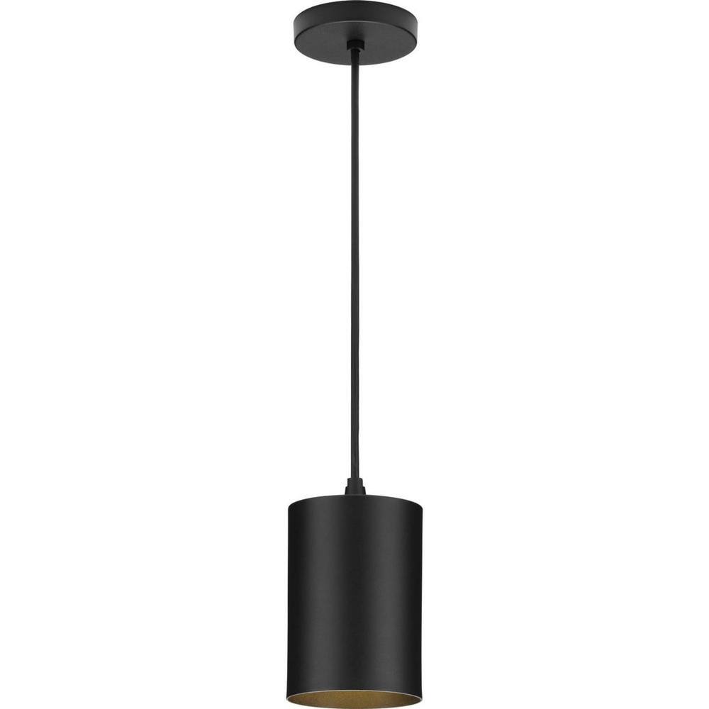 Progress Lighting Cylinder Collection 5 in. 1-Light Black LED Modern Outdoor Pendant Hanging Light P550099-031-30