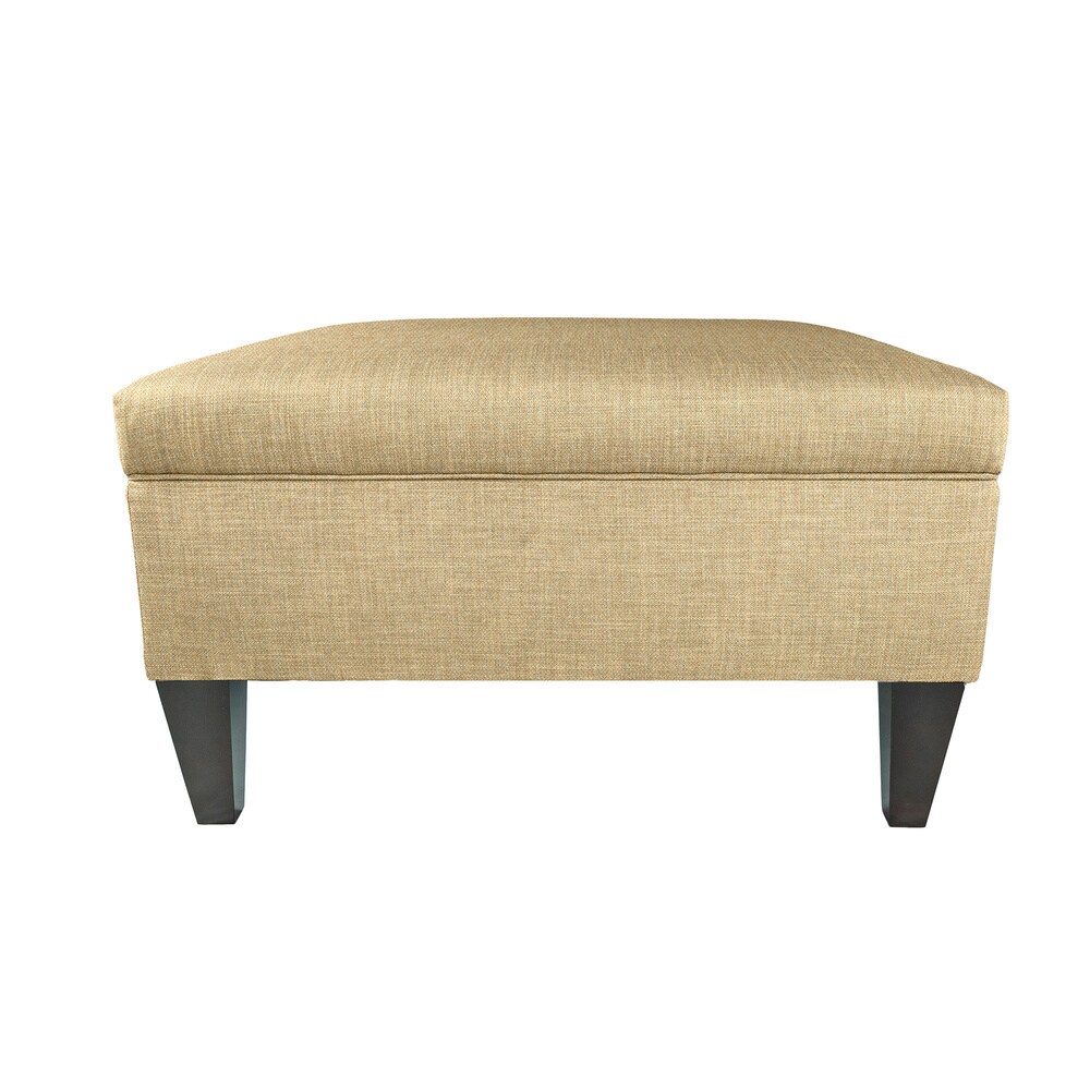 MJL Furniture Manhattan Espresso Upholstered Organizational Cocktail Ottoman Table