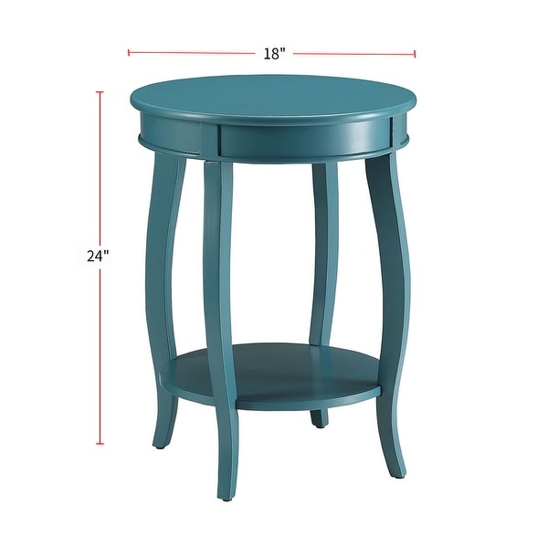 Round Side Table with Bottom Shelf