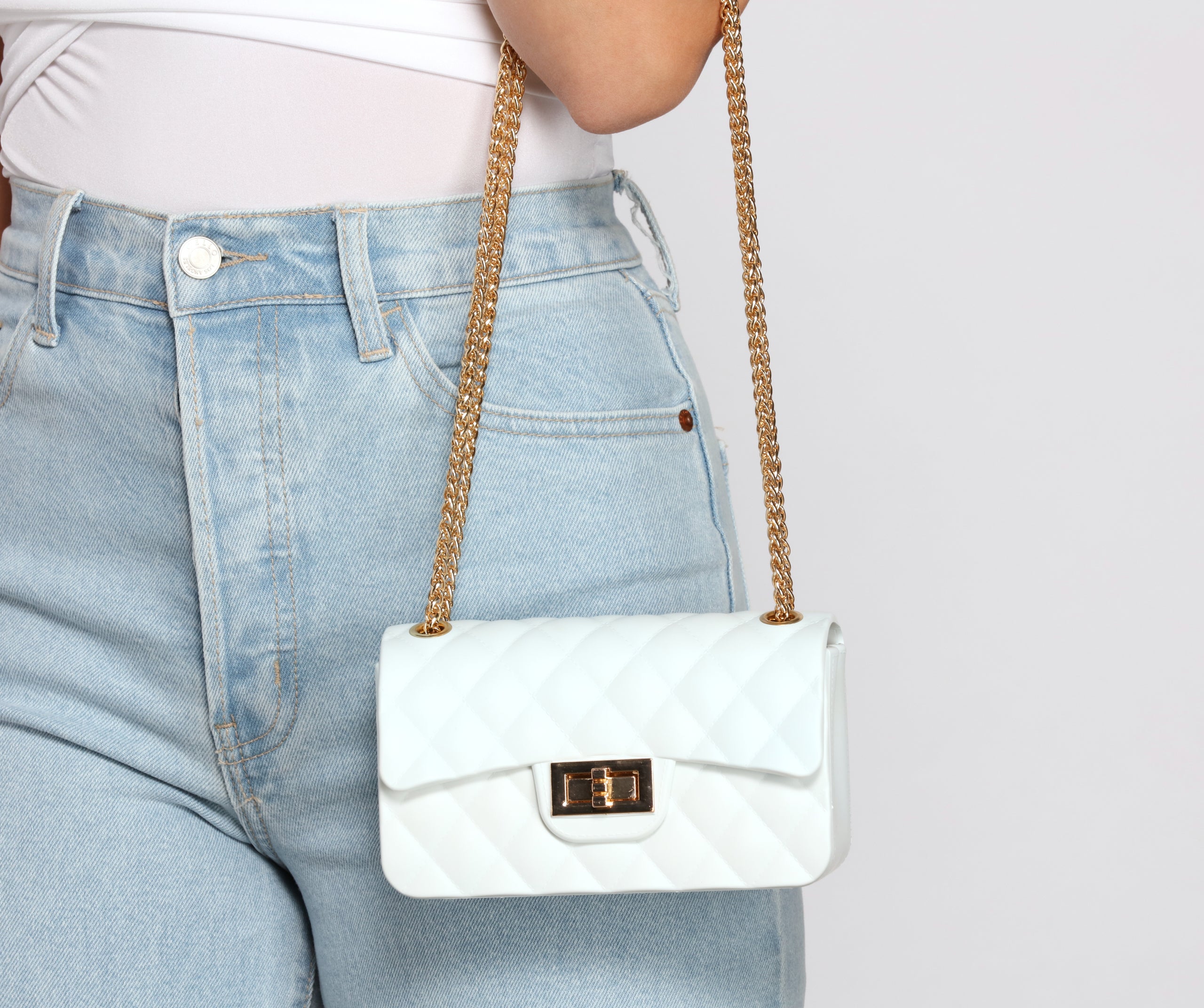 Luxe Details Quilted Diamond Jelly Crossbody