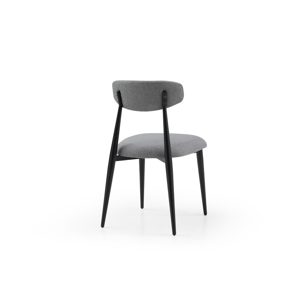 Recreational Dining Chairs Set of 4  Upholstered Dressing Chairs with Round Backrest and Metal Legs for Kitchen Terrace