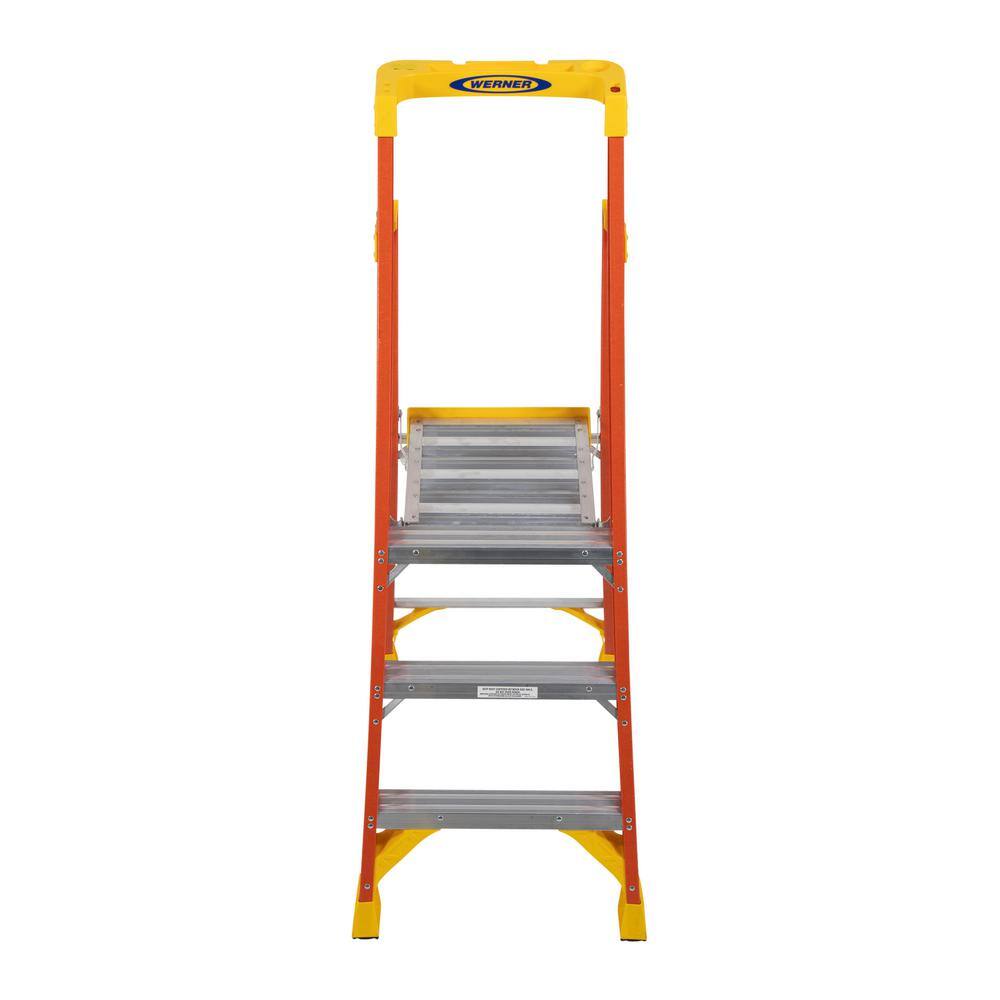 Werner 3 ft. Fiberglass Podium Step Ladder (9 ft. Reach) 300 lbs. Type IA Duty Rating PD6203