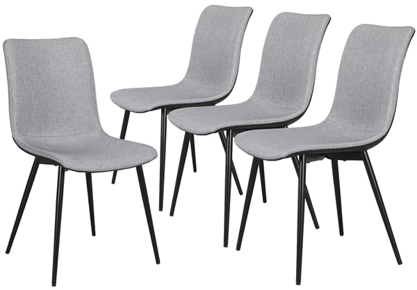 Topeakmart Dining Chair， Set of 4， Gray