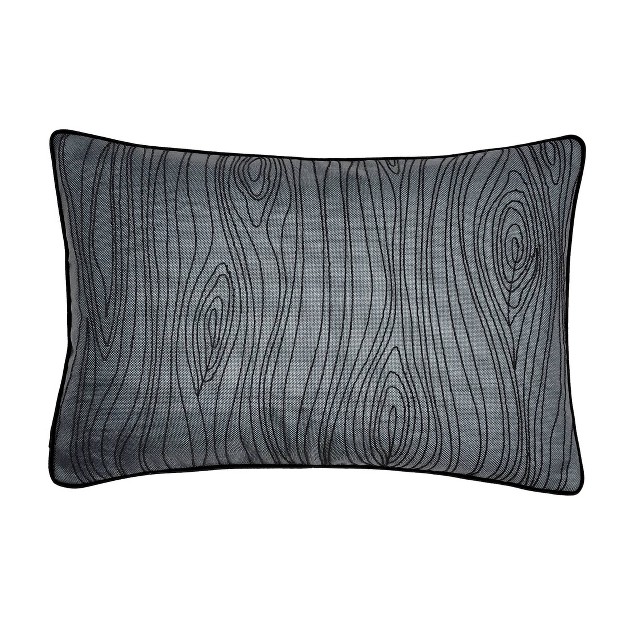 Oversized Embroidered Wood Grain Lumbar Throw Pillow Cover Edie home