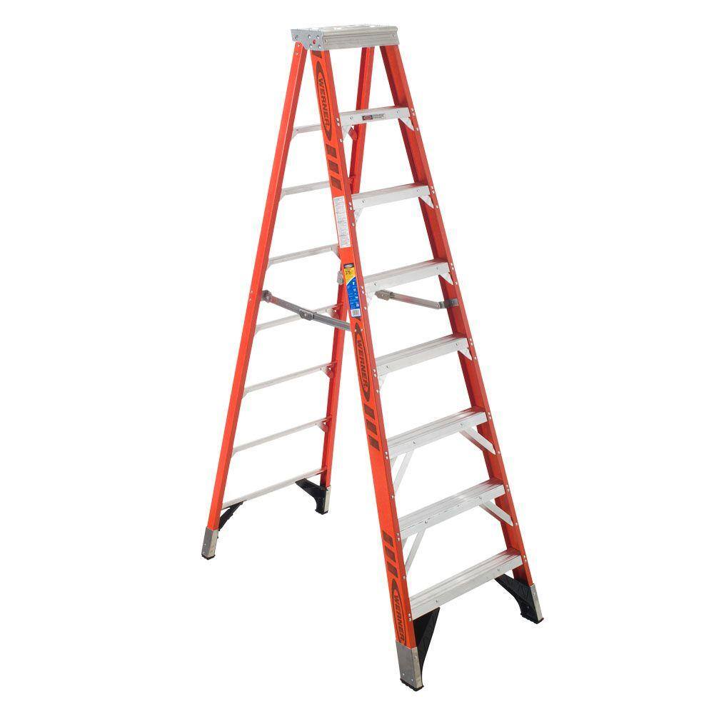 Werner 12 ft. Fiberglass Step Ladder with 375 lb. Load Capacity Type IAA Duty Rating 7412