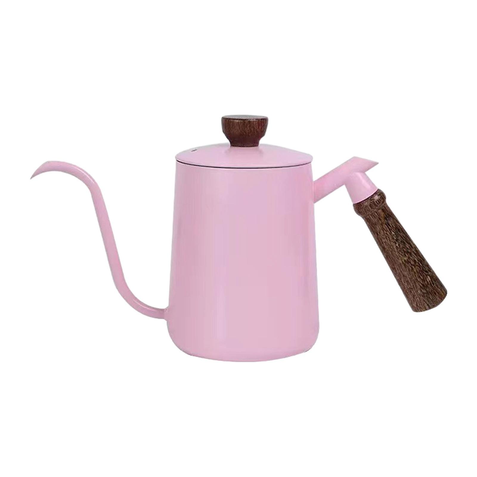 600ml Pour Over Kettle Hand Brewing Coffee Kettle For Indoor Outdoor Kitchen Pink