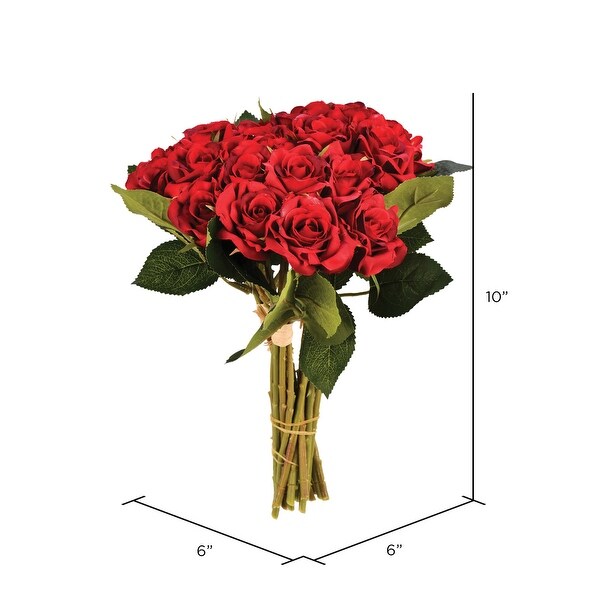 Vickerman 10 Artificial Red Rose Bouquet，Set of 3