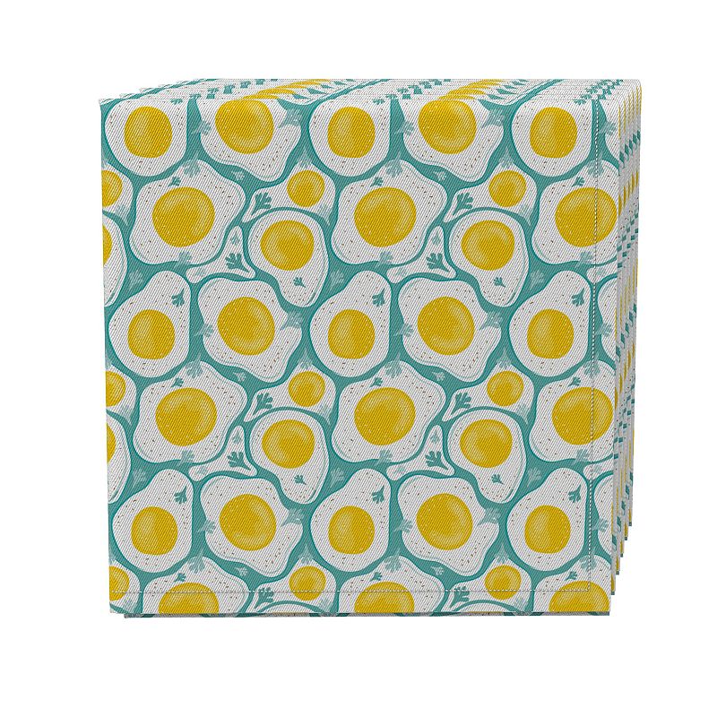 Napkin Set of 4， 100% Cotton， 20x20， Brunch Time Eggs