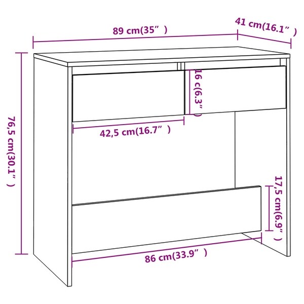 Console Table Brown Oak 35