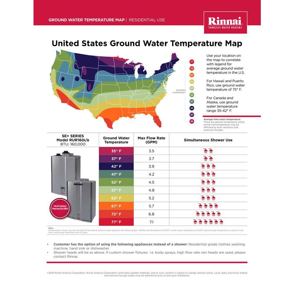 Rinnai Super High Efficiency Plus 9 GPM Residential 160000 BTU Exterior Natural Gas Tankless Water Heater RSC160eN