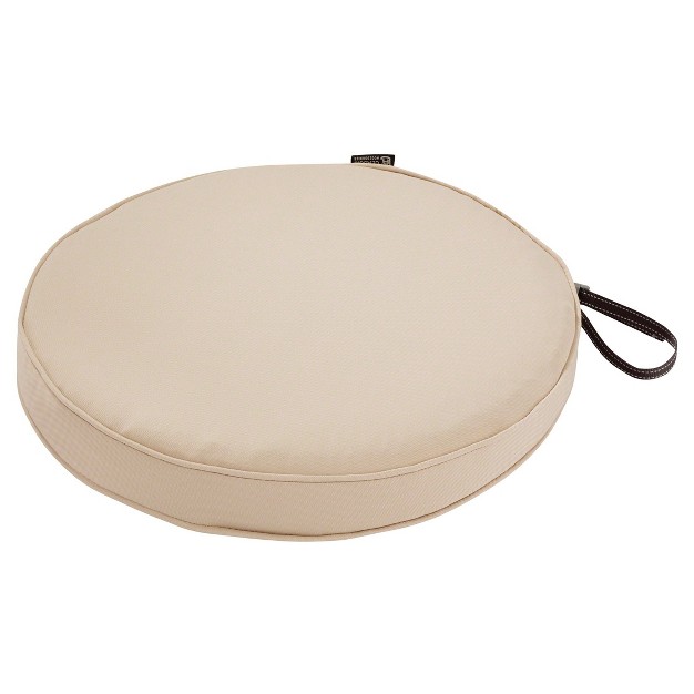 Montlake Fadesafe Round Patio Dining Seat Cushion Antique Beige Classic Accessories