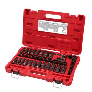 MW SHOCKWAVE 38 in. Drive SAE and Metric 6 Point Impact Socket Set (43-Piece) 49-66-7009