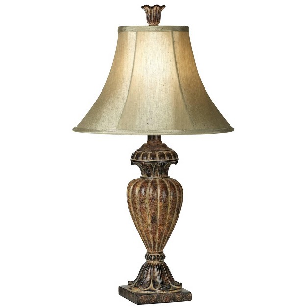 High Two Tone Bronze Off White Bell Shade For Living Room Family Bedroom Bedside Nightstand