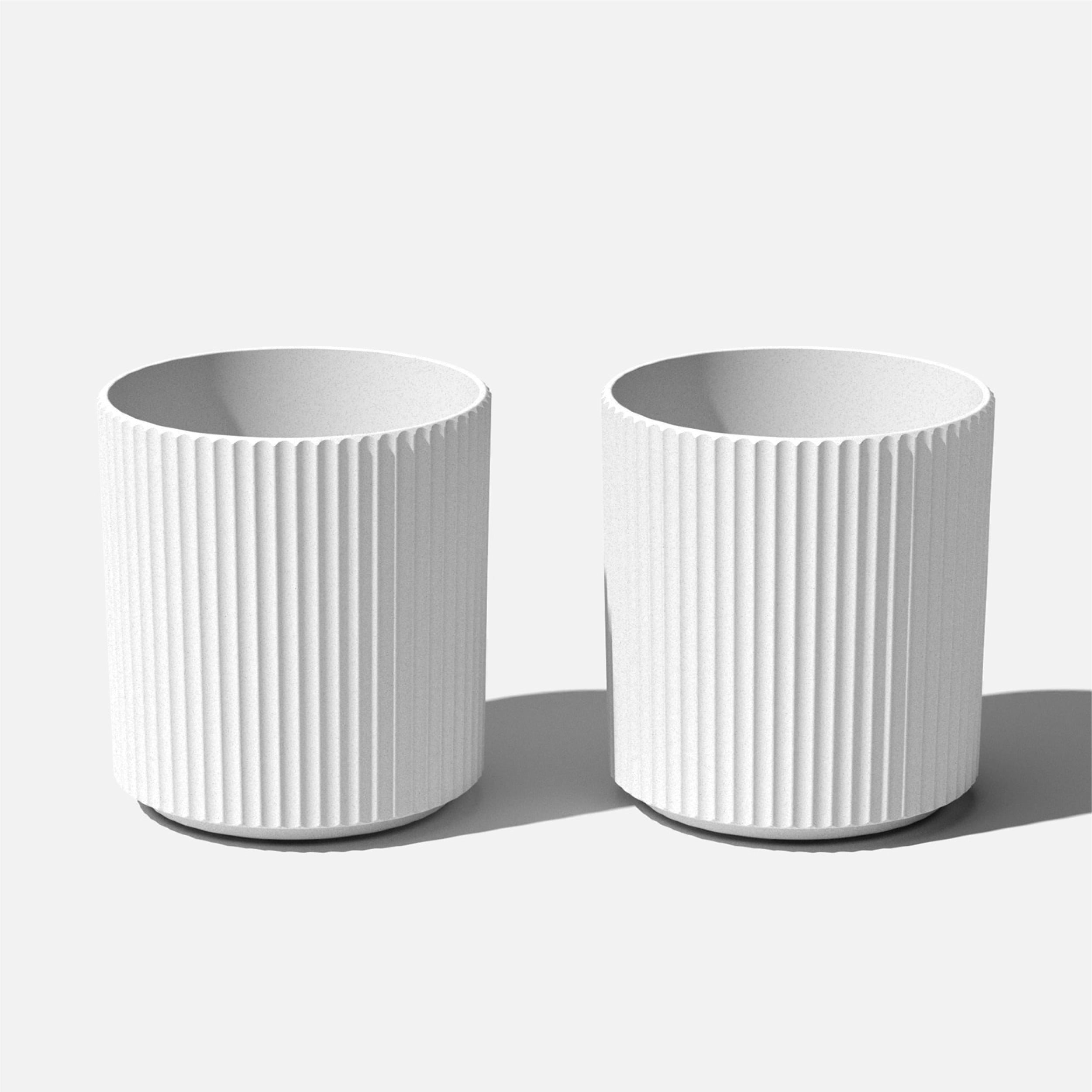 Veradek Mason Series Demi 16" Planter - 2 Pack White