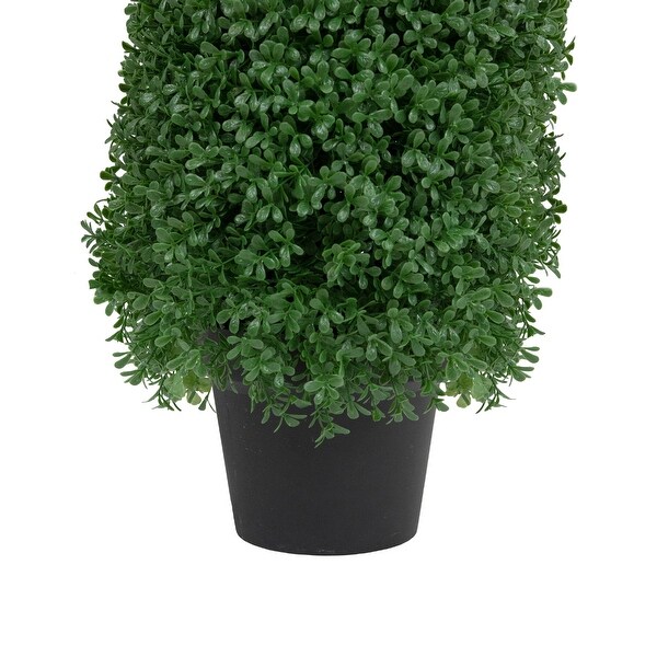 30 Artificial Boxwood Cone Topiary Tree with Round Pot，Unlit