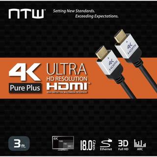 NTW 3 ft. Ultra-High Definition Pure-Plus 4K HDMI Cable with Ethernet NHDMI2P-003+