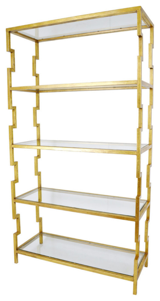 Salem Gold Bookcase Shelf   Contemporary   Bookcases   by Virgil Stanis Design  Houzz