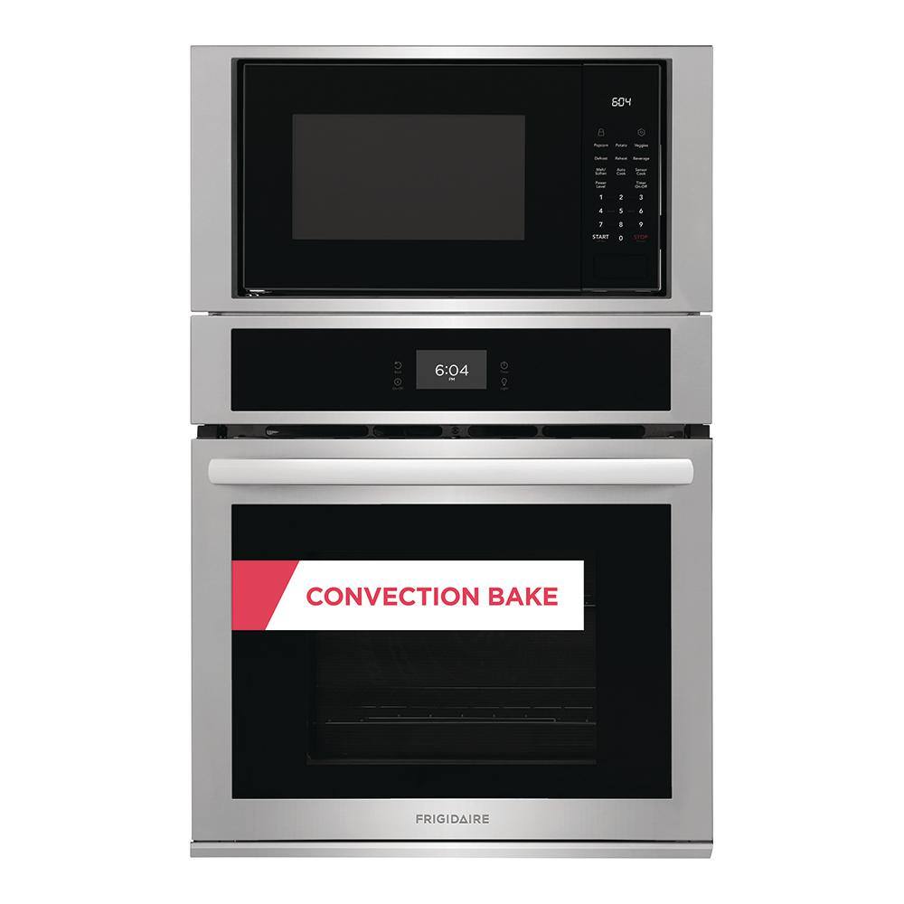 Frigidaire 27 in. Electric Wall OvenMicrowave Combination in Stainless Steel FCWM2727AS