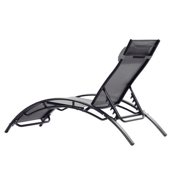 2pcs Set Outdoor Chaise Lounge Chair with Portable Design， Adjustable