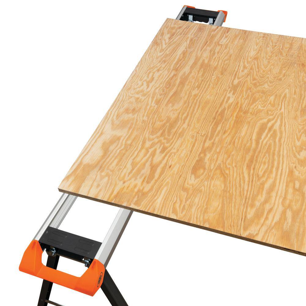 PROTOCOL 70 in. x 29 in. Expandable Lightweight Aluminum Sawhorse with 500 lbs. Capacity SAW70