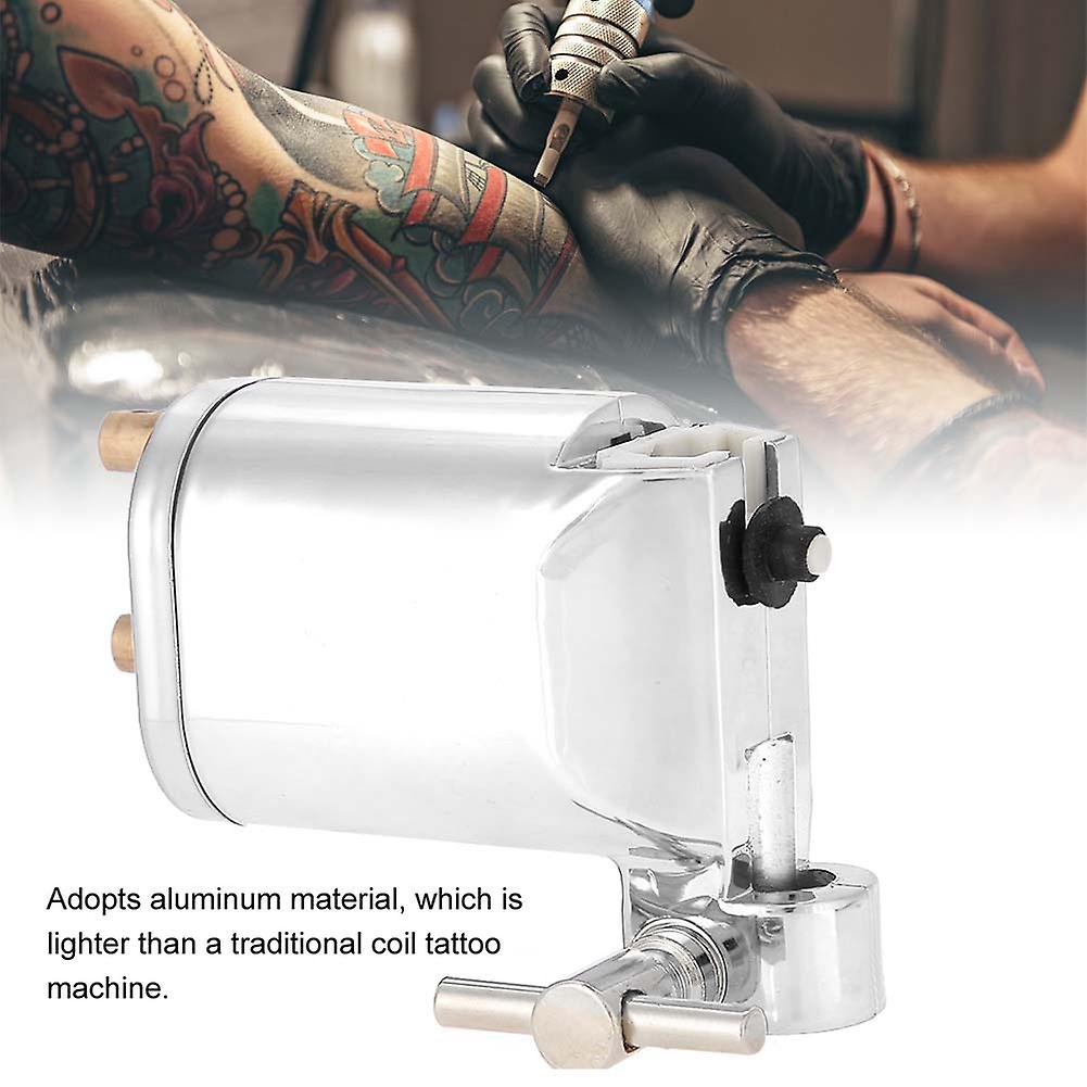 Alloy Rotary Tattoo Machine Strong Motor Gun Liner Shader Coloring Permanent Makeup Tool Silver